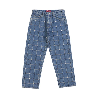Supreme Studded Seam Loose Fit Jean Blue