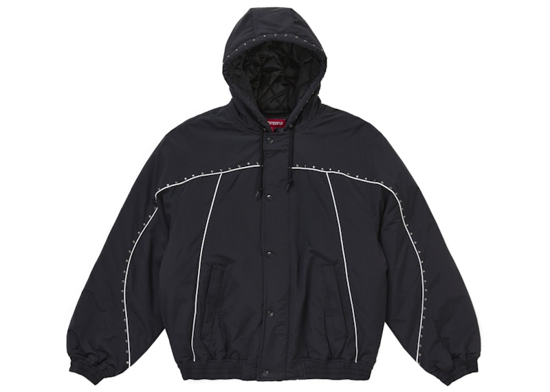 Lookbook Supreme 铆钉款黑色运动场夹克