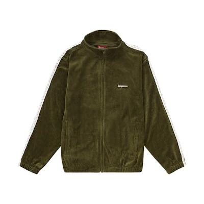 Supreme Studded Velour Track Jacket Olive