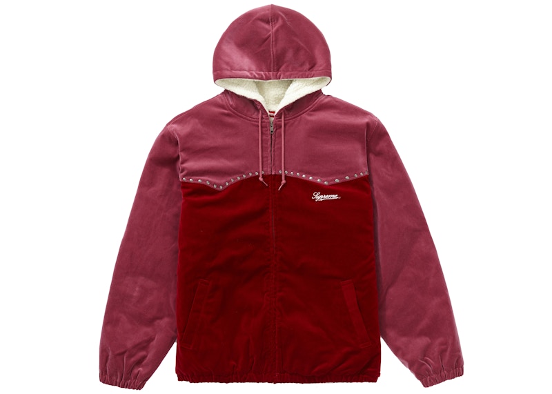 Buy Supreme Jaket Kerja Berkerudung Beludru Berduri Merah