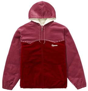 至尊鉚釘絨面連帽工作夾克紅色 Buy 至尊鉚釘絨面連帽工作夾克紅色