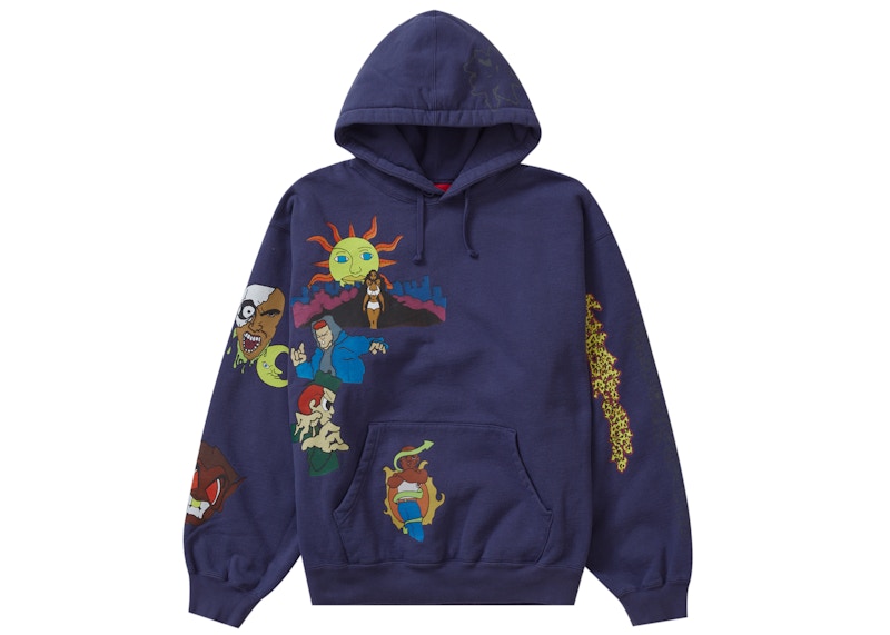 Supreme Sunrise Hooded Sweatshirt Washed Navy