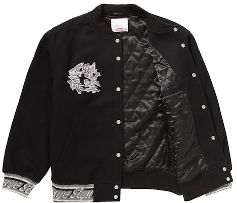 Supreme Support Unit Varsity Jacket Black Order Supreme Support Unit Varsity Jacket Black