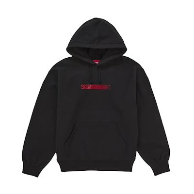 Supreme Swarovski Motion Logo Hooded Sweatshirt Black