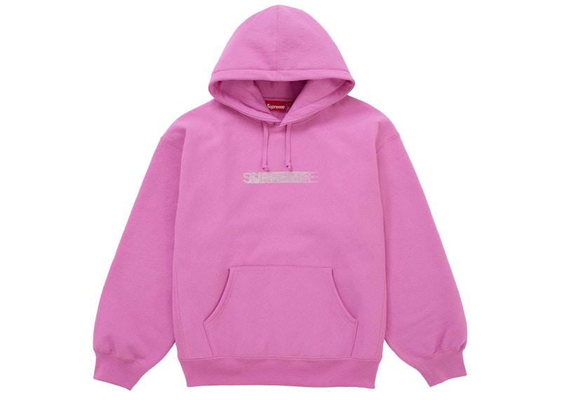 Supreme Swarovski Motion Logo Hooded Sweatshirt Pink