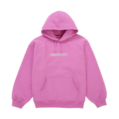 Supreme Swarovski Motion Logo Hooded Sweatshirt Pink
