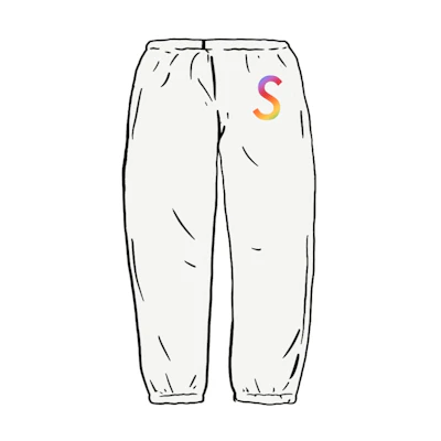 Supreme Swarovski S Logo Sweatpant White