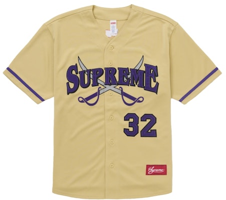 Supreme Swords Baseball Jersey Gold Buy Supreme Swords Baseball Jersey Gold
