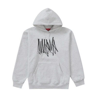 Supreme Tag Hooded Sweatshirt Ash Grey