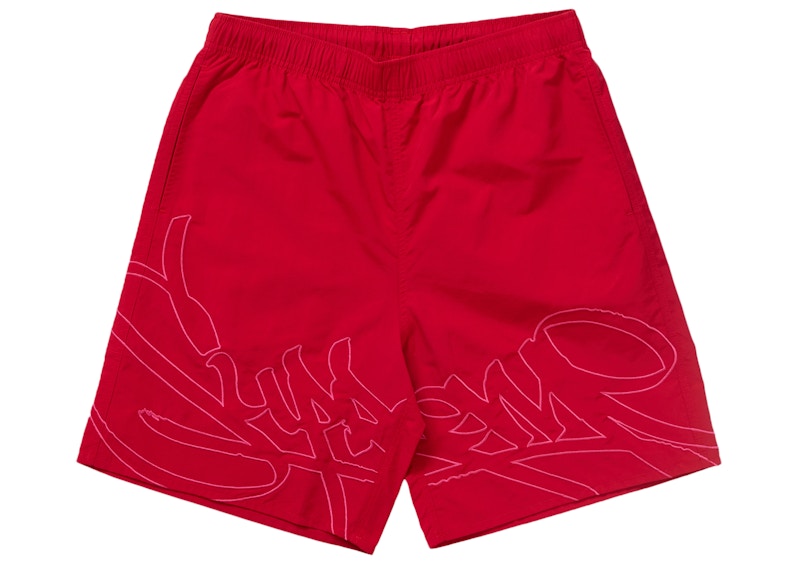 Buy Shorts Rojos Impermeables Supreme Tag.