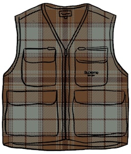Supreme Tartan Flannel Cargo Vest Hitam Buy Supreme Tartan Flannel Cargo Vest Hitam