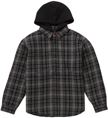 Mens flannel hooded best sale shirt