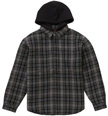 Supreme Tartan Flannel Hooded Shirt Black Buy Supreme Tartan Flannel Hooded Shirt Black