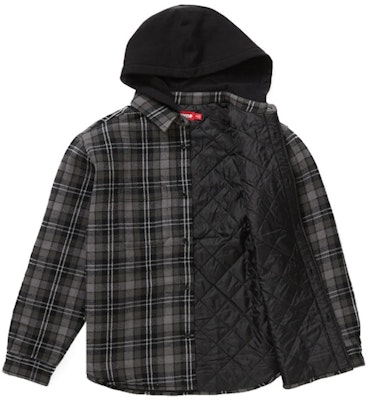 Supreme Tartan Flannel Hooded Shirt Black Order Supreme Tartan Flannel Hooded Shirt Black