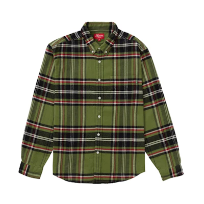 Supreme Tartan Flannel Shirt Green