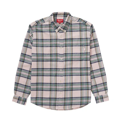Supreme Tartan Flannel Shirt Pale Pink