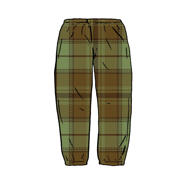 Supreme Tartan Flannel Skate Pant Green