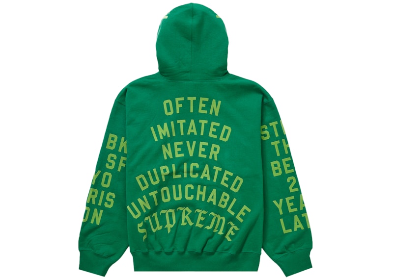 Order Supreme Team Flocked Hooded Sweatshirt Green