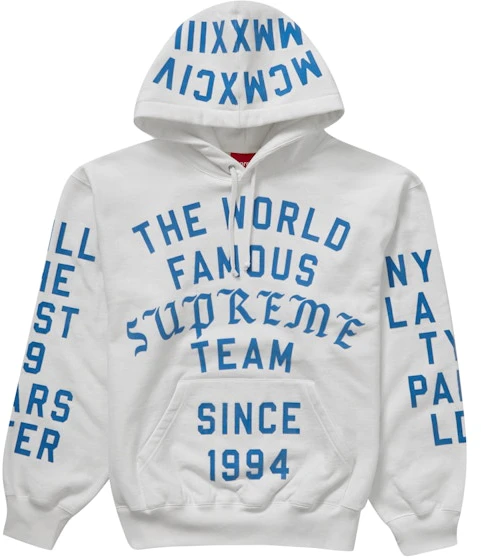 Buy Supreme Team Flocked Hooded Sweatshirt White - Novelship Buy Supreme Team Flocked Hooded Sweatshirt White - Novelship