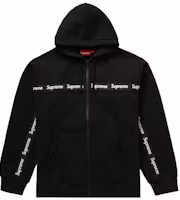 Supreme Text Stripe Hooded Sweatshirt Black Supreme Text Stripe Hooded Sweatshirt Black