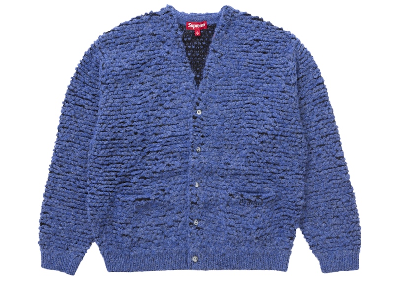 Supreme Textured Knotted Cardigan Blue