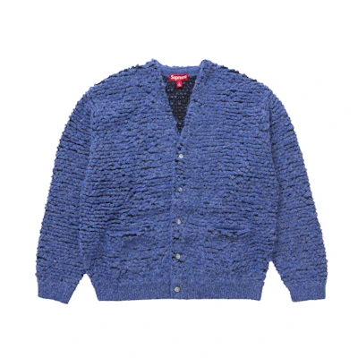 Supreme Textured Knotted Cardigan Blue