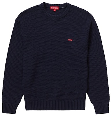 Supreme Textured Small Box Sweater Navy Buy Supreme Textured Small Box Sweater Navy