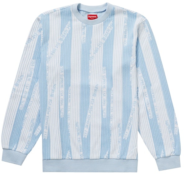 supreme-textured-stripe-crewneck-light-blue