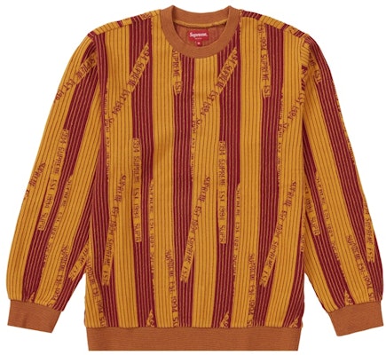 Supreme 纹理条纹黄色圆领毛衣 Buy Supreme 纹理条纹黄色圆领毛衣