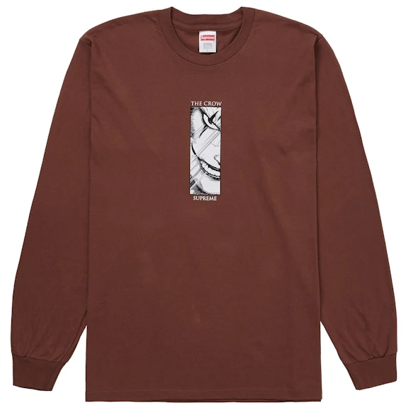 supreme-the-crow-l-s-tee-brown