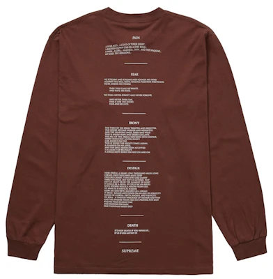 Supreme/The Crow Kaos Lengan Panjang Cokelat Order Supreme/The Crow Kaos Lengan Panjang Cokelat