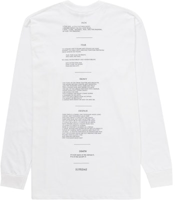 Supreme/The Crow Camiseta Manga Larga Blanca Order Supreme/The Crow Camiseta Manga Larga Blanca