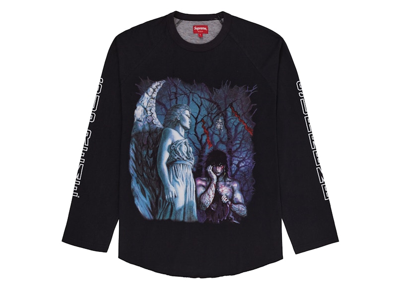 Buy Supreme/The Crow Raglan L/S Top Negro Cementerio
