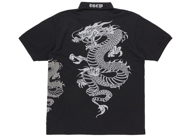 Order Supreme 长城龙刺绣黑色POLO衫