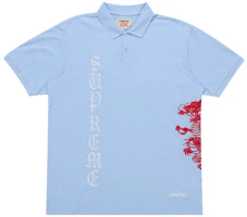 Supreme The Great China Wall Dragon Polo Light Blue Supreme The Great China Wall Dragon Polo Light Blue