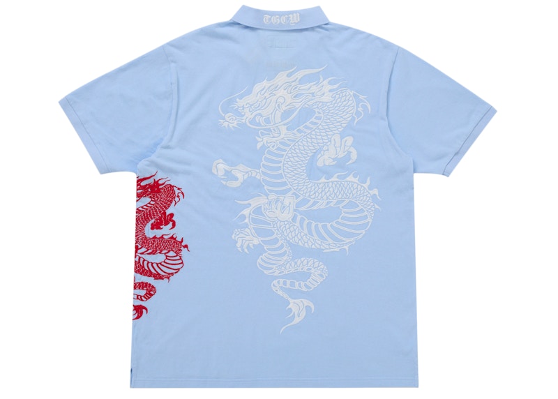 Order Supreme 长城龙图案淡蓝色 Polo 衫