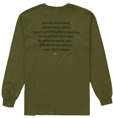 Supreme The Killer L/S Tee Zaitun Order Supreme The Killer L/S Tee Zaitun