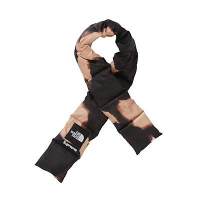 Supreme TNF Bleached Denim Print 700-Fill Down Scarf Black