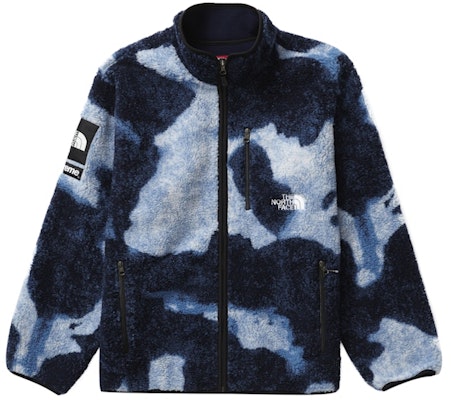 Supreme The North Face Bleached Denim Print Fleece Jacket Indigo Buy Supreme The North Face Bleached Denim Print Fleece Jacket Indigo