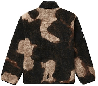 Supreme The North Face Jaket Fleece Cetak Denim Hitam Terbleaching Order Supreme The North Face Jaket Fleece Cetak Denim Hitam Terbleaching