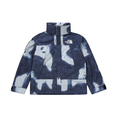 Supreme TNF Bleached Denim Print Mountain Jacket Indigo