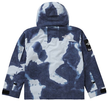 Supreme The North Face Bleached Denim Print Mountain Jacket Indigo Lookbook Supreme The North Face Bleached Denim Print Mountain Jacket Indigo