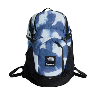 Supreme TNF Bleached Denim Print Pocono Backpack Indigo