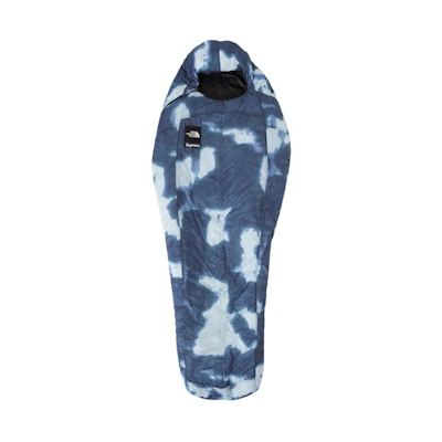 Supreme TNF Bleached Denim Print Sleeping Bag Indigo