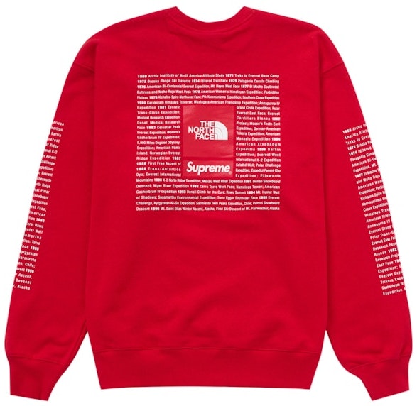 supreme-the-north-face-crewneck-red