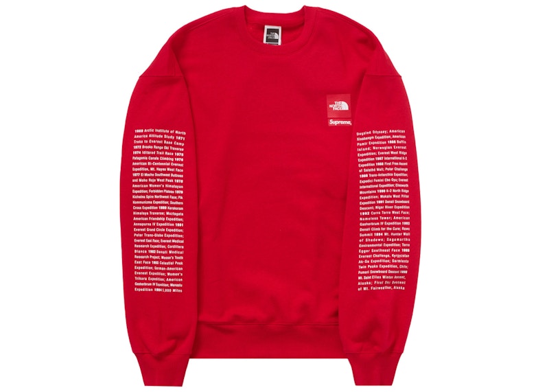 Order 슈프림 더 노스 페이스 크루넥 레드