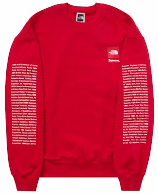 シュプリーム ザ・ノース・フェイス クルーネック レッド Order シュプリーム ザ・ノース・フェイス クルーネック レッド
