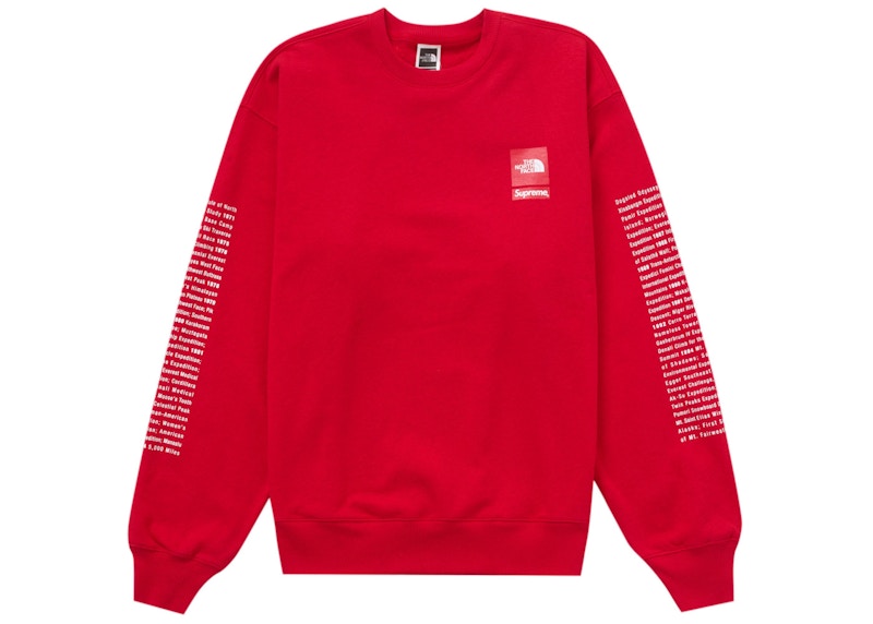 Lookbook 슈프림 더 노스 페이스 크루넥 레드