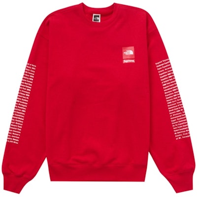 シュプリーム ザ・ノース・フェイス クルーネック レッド Lookbook シュプリーム ザ・ノース・フェイス クルーネック レッド