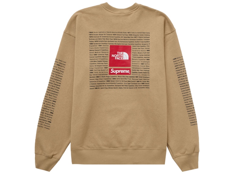 Supreme TNF Crewneck Tan